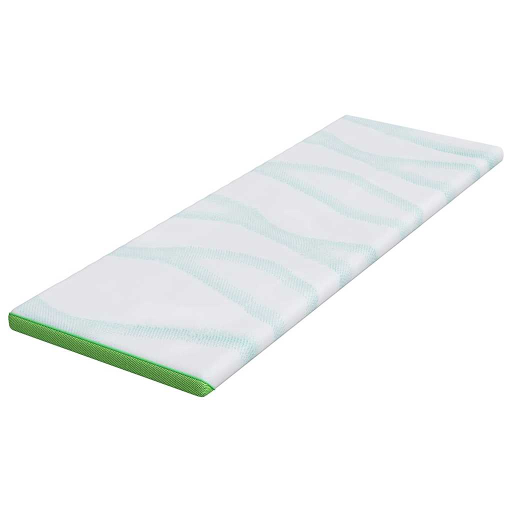 vidaXL Στρώμα επικάλυψης Λευκό και Πράσινο 80 x 200 cm Υφασμα Jacquard