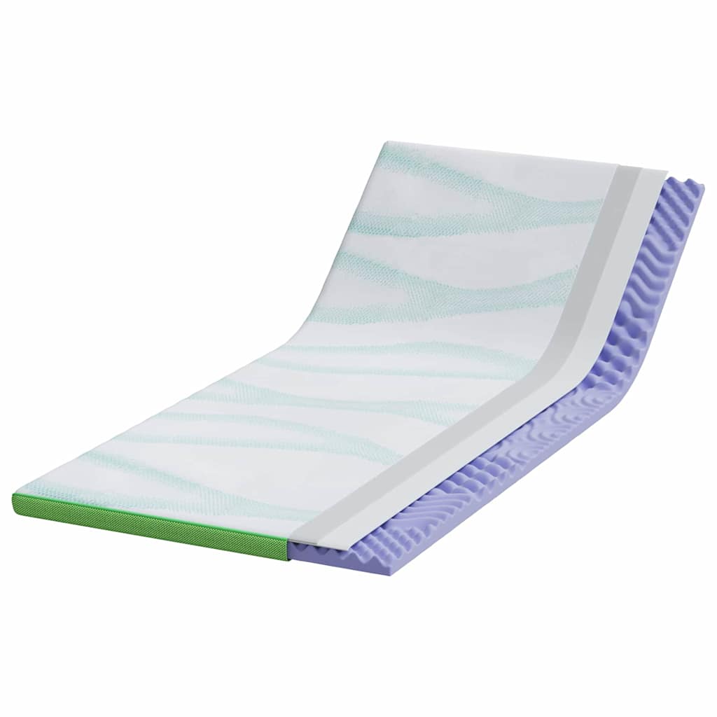 vidaXL Στρώμα επικάλυψης Λευκό και Πράσινο 90 x 190 cm Υφασμα Jacquard
