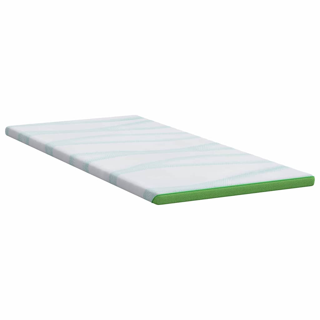 vidaXL Στρώμα επικάλυψης Λευκό και Πράσινο 90 x 190 cm Υφασμα Jacquard