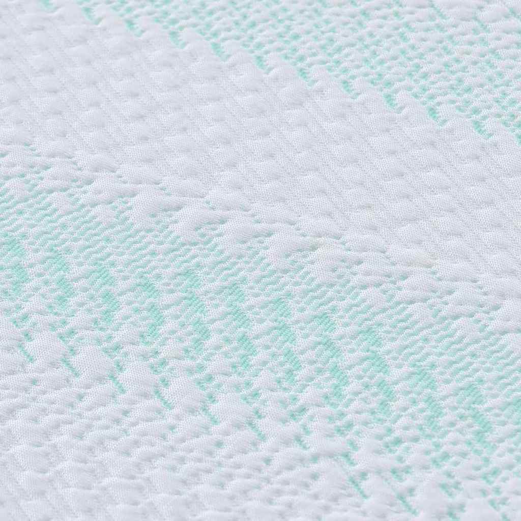 vidaXL Στρώμα επικάλυψης Λευκό και Πράσινο 90 x 200 cm Υφασμα Jacquard
