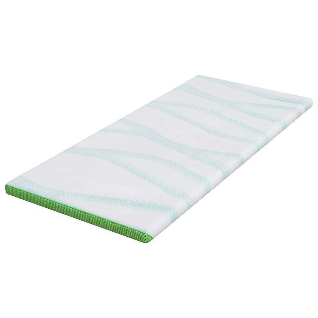 vidaXL Στρώμα επικάλυψης Λευκό και Πράσινο 90 x 200 cm Υφασμα Jacquard