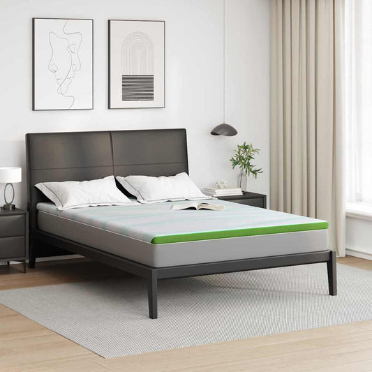 vidaXL Στρώμα επικάλυψης Λευκό και Πράσινο 140 x 190 cm