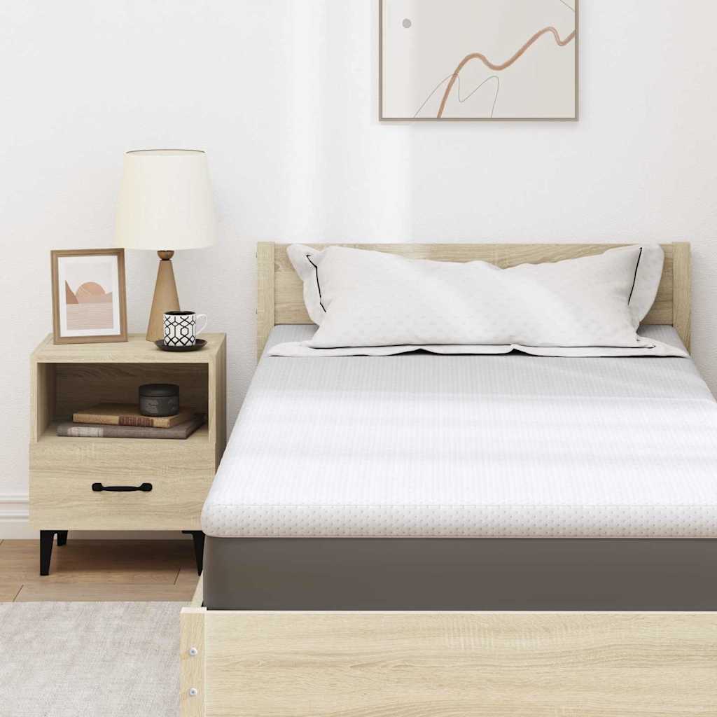 vidaXL Στρώμα επικάλυψης Λευκό 100 x 200 cm Υφασμα Jacquard