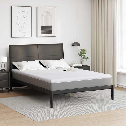 vidaXL Στρώμα επικάλυψης Λευκό 140 x 190 cm Υφασμα Jacquard