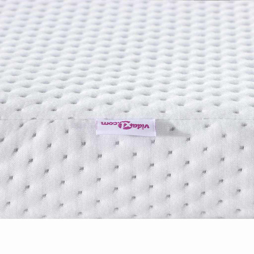 vidaXL Στρώμα επικάλυψης Λευκό 160 x 200 cm Υφασμα Jacquard