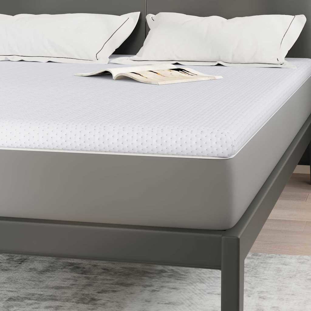 vidaXL Στρώμα επικάλυψης Λευκό 160 x 200 cm Υφασμα Jacquard