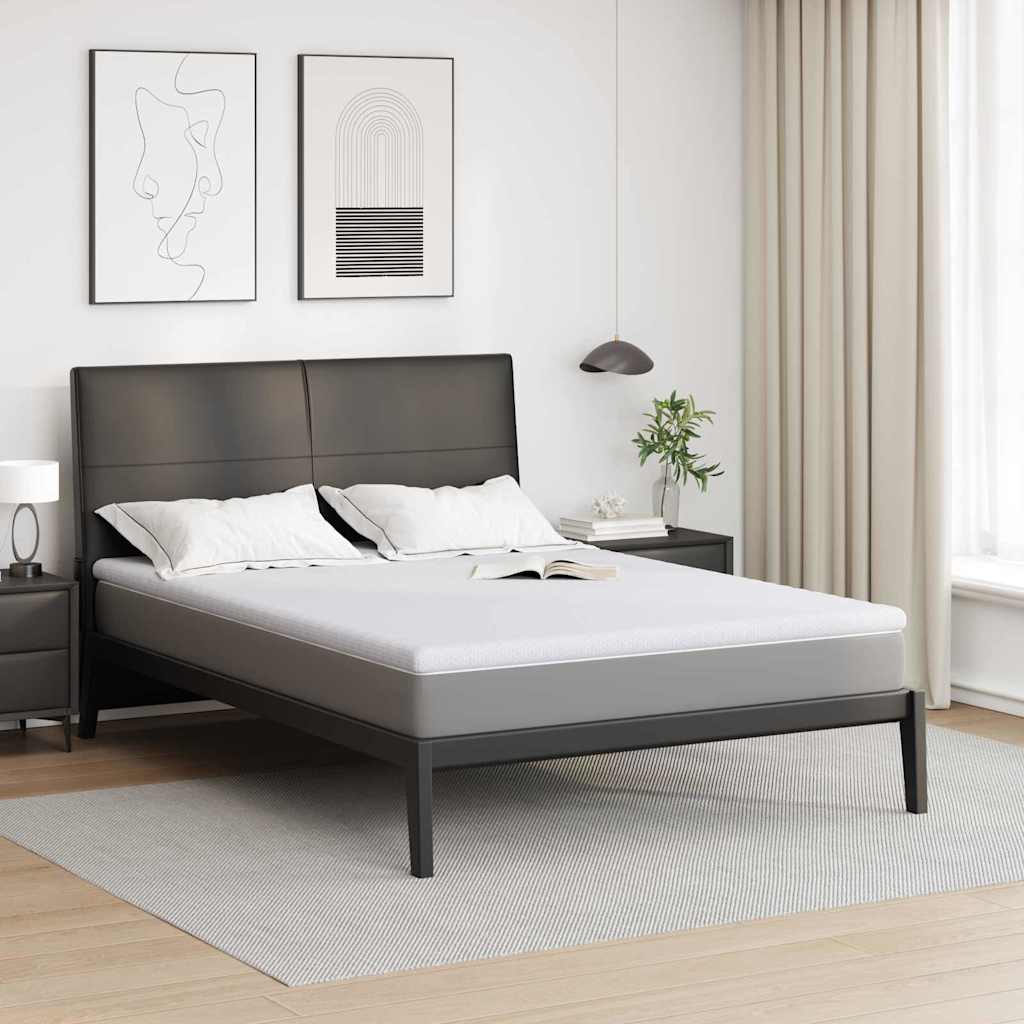 vidaXL Στρώμα επικάλυψης Λευκό 160 x 200 cm Υφασμα Jacquard