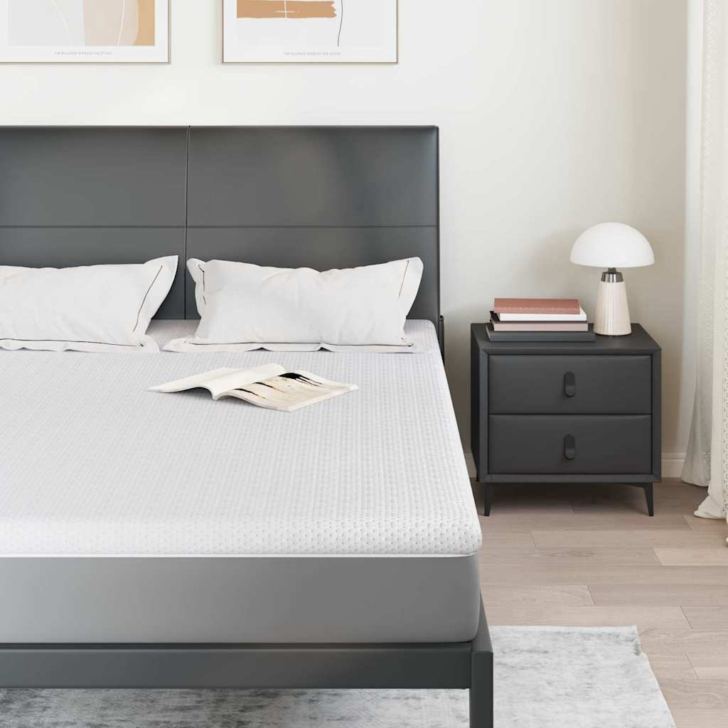 vidaXL Στρώμα επικάλυψης Λευκό 160 x 200 cm Υφασμα Jacquard