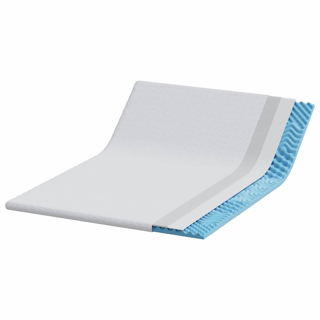 vidaXL Στρώμα επικάλυψης Λευκό 160 x 200 cm Υφασμα Jacquard