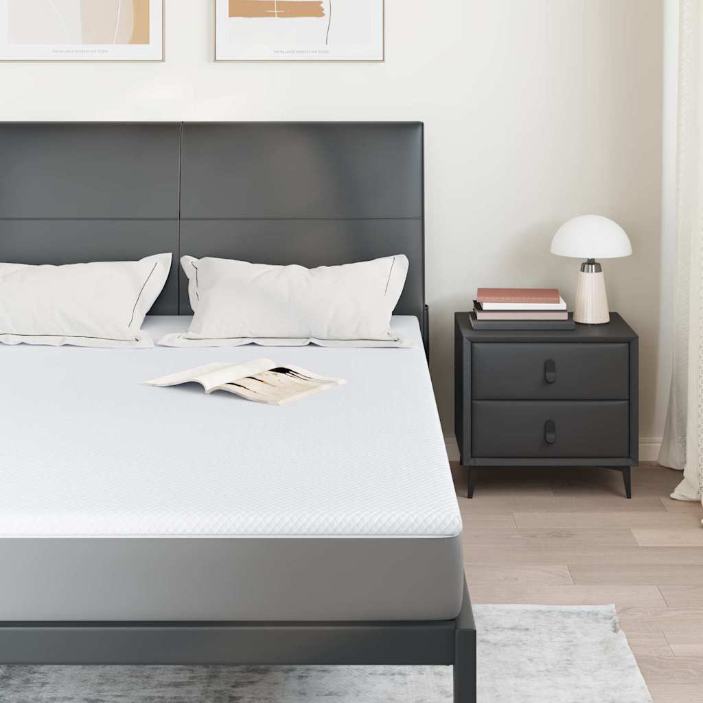 vidaXL Στρώμα επικάλυψης Λευκό 140 x 200 cm Υφασμα Jacquard