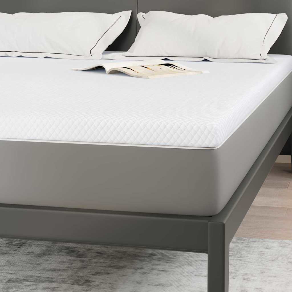 vidaXL Στρώμα επικάλυψης Λευκό 140 x 200 cm Υφασμα Jacquard