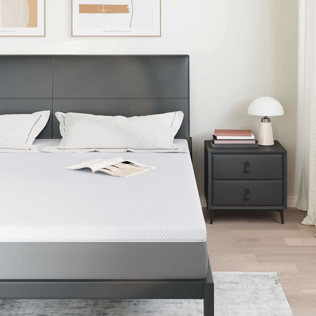 vidaXL Στρώμα επικάλυψης Λευκό 200 x 200 x 5 εκ. Υφασμα Jacquard