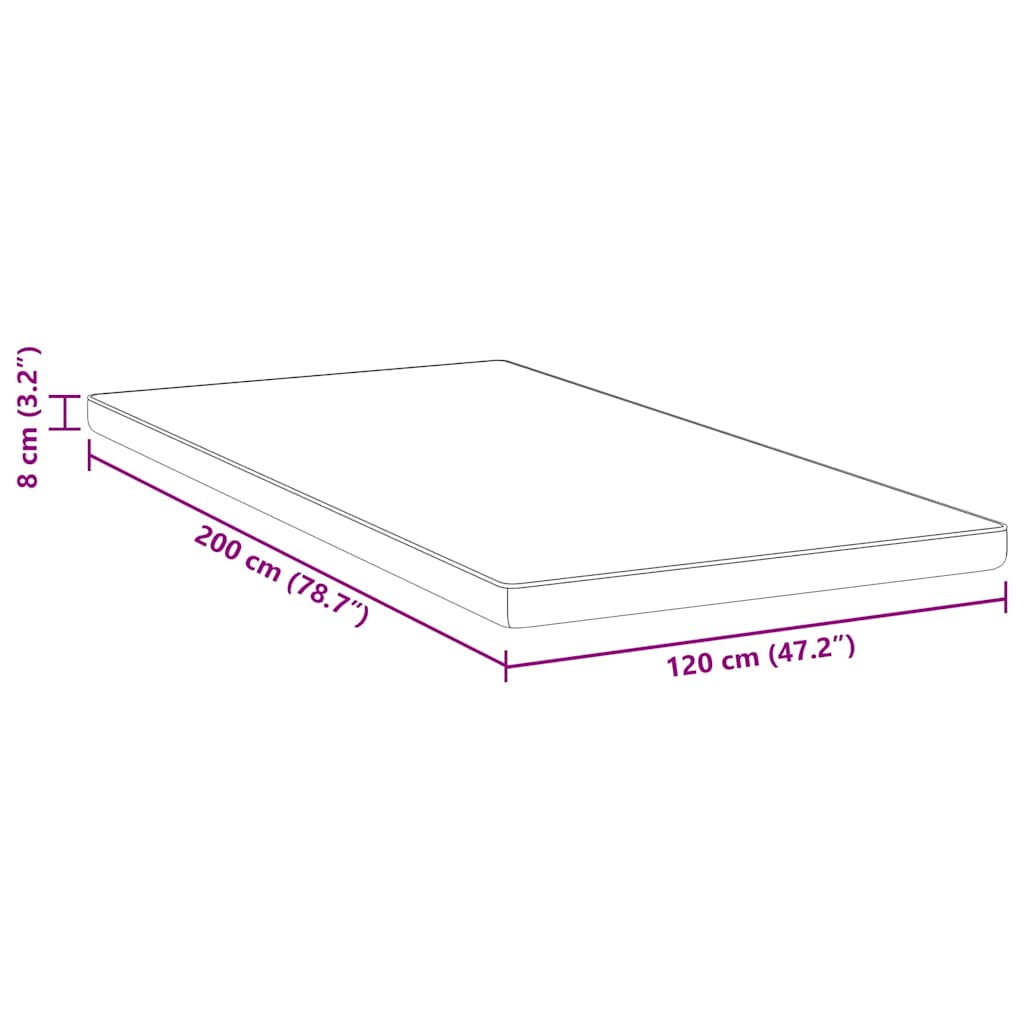 vidaXL Στρώμα επικάλυψης Λευκό 120 x 200 cm Ζακάρ ύφασμα