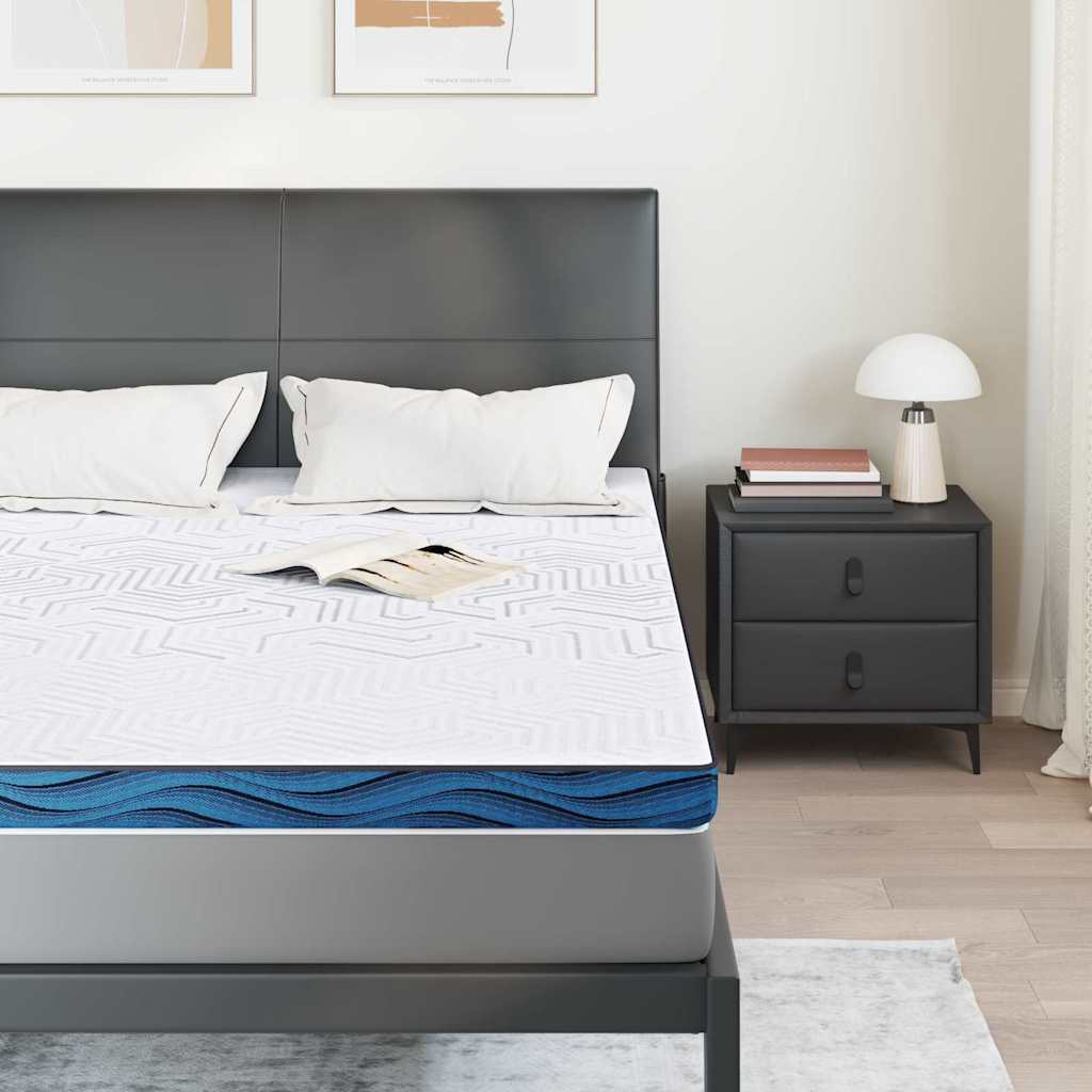 vidaXL Στρώμα επικάλυψης Λευκό 140 x 200 cm Ζακάρ ύφασμα