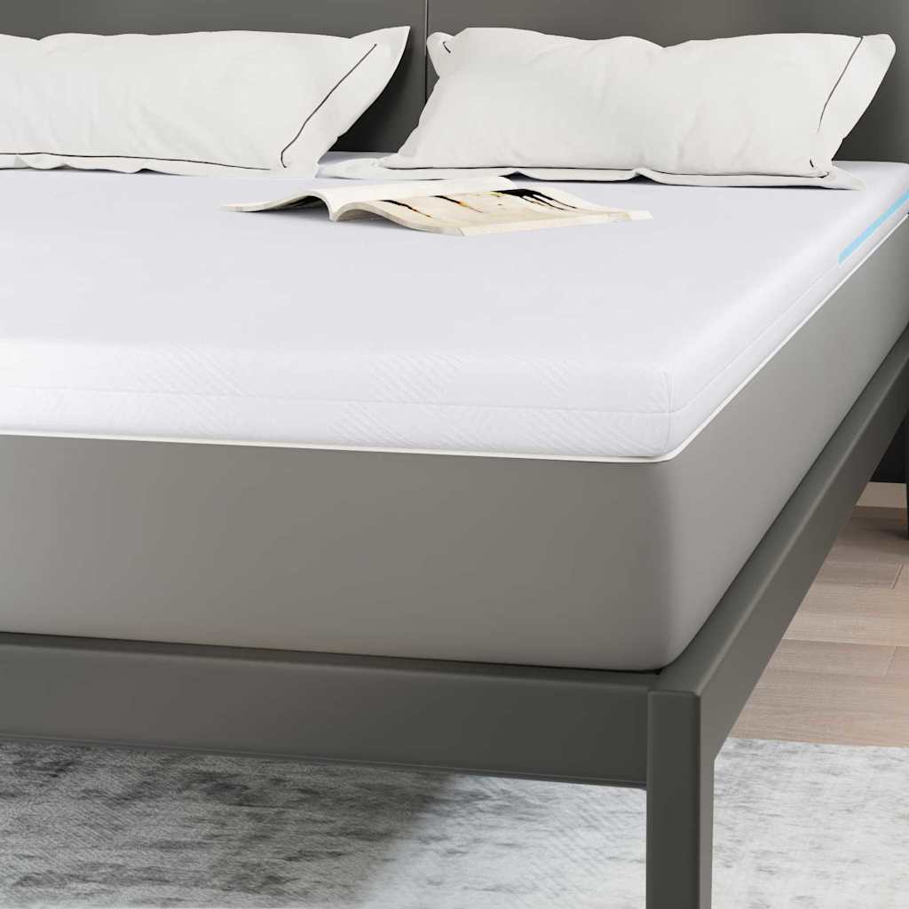 vidaXL Στρώμα επικάλυψης Λευκό 140 x 200 cm Ζακάρ ύφασμα