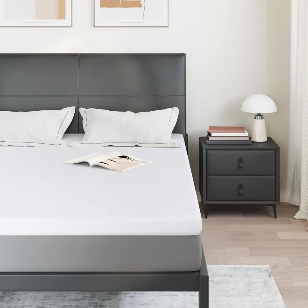 vidaXL Στρώμα επικάλυψης Λευκό 140 x 200 cm Ζακάρ ύφασμα