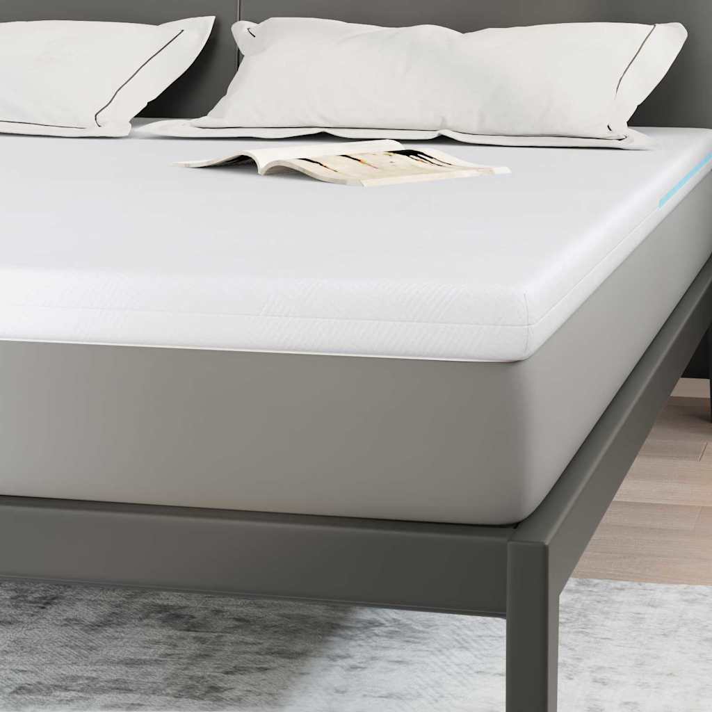 vidaXL Στρώμα επικάλυψης Λευκό 180 x 200 cm Ζακάρ ύφασμα