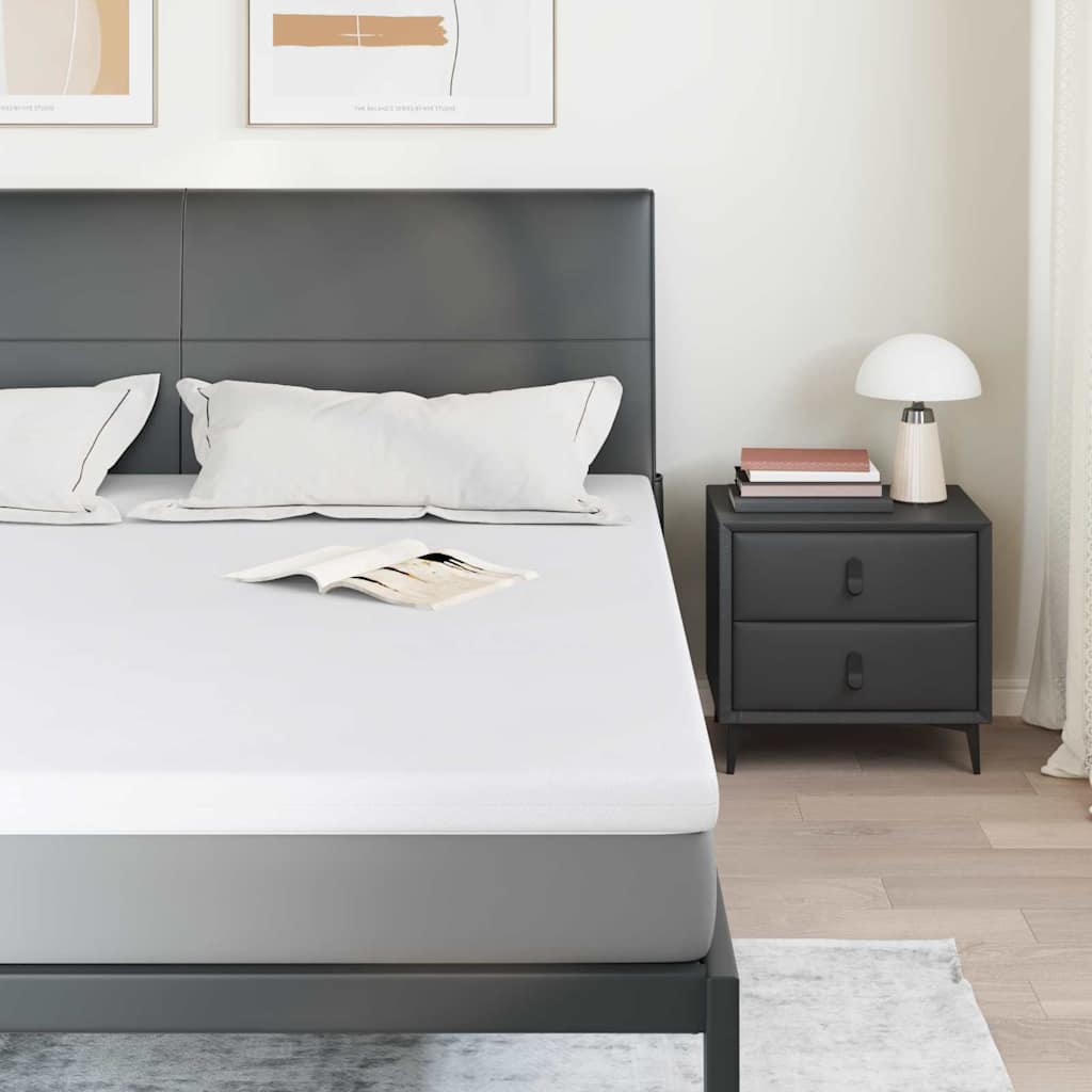 vidaXL Στρώμα επικάλυψης Λευκό 200 x 200 cm Ζακάρ ύφασμα