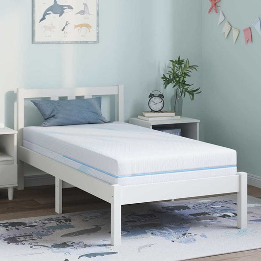vidaXL Στρώμα Λευκό 80 x 160 cm Ζακάρ ύφασμα