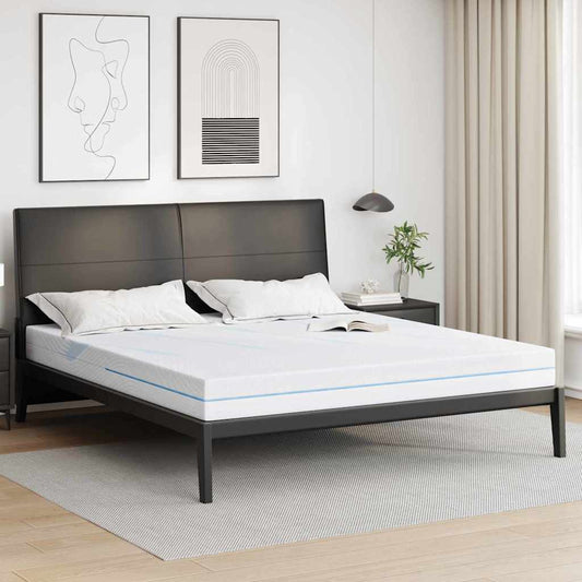 vidaXL Στρώμα Λευκό 200 x 200 cm Ζακάρ ύφασμα