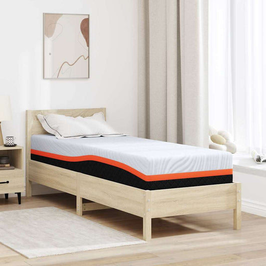 vidaXL Στρώμα Λευκό και Γκρι 80 x 200 cm Ζακάρ ύφασμα
