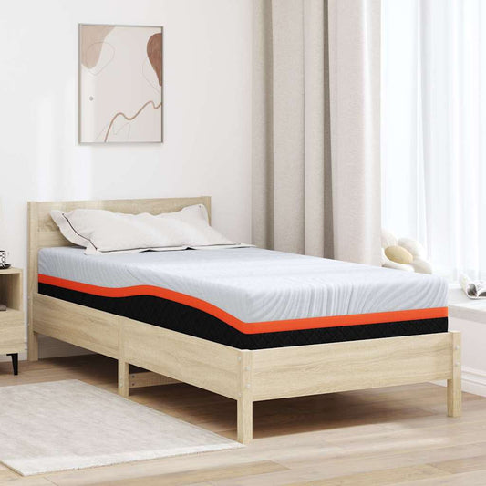 vidaXL Στρώμα Λευκό και Γκρι 90 x 190 cm Ζακάρ ύφασμα