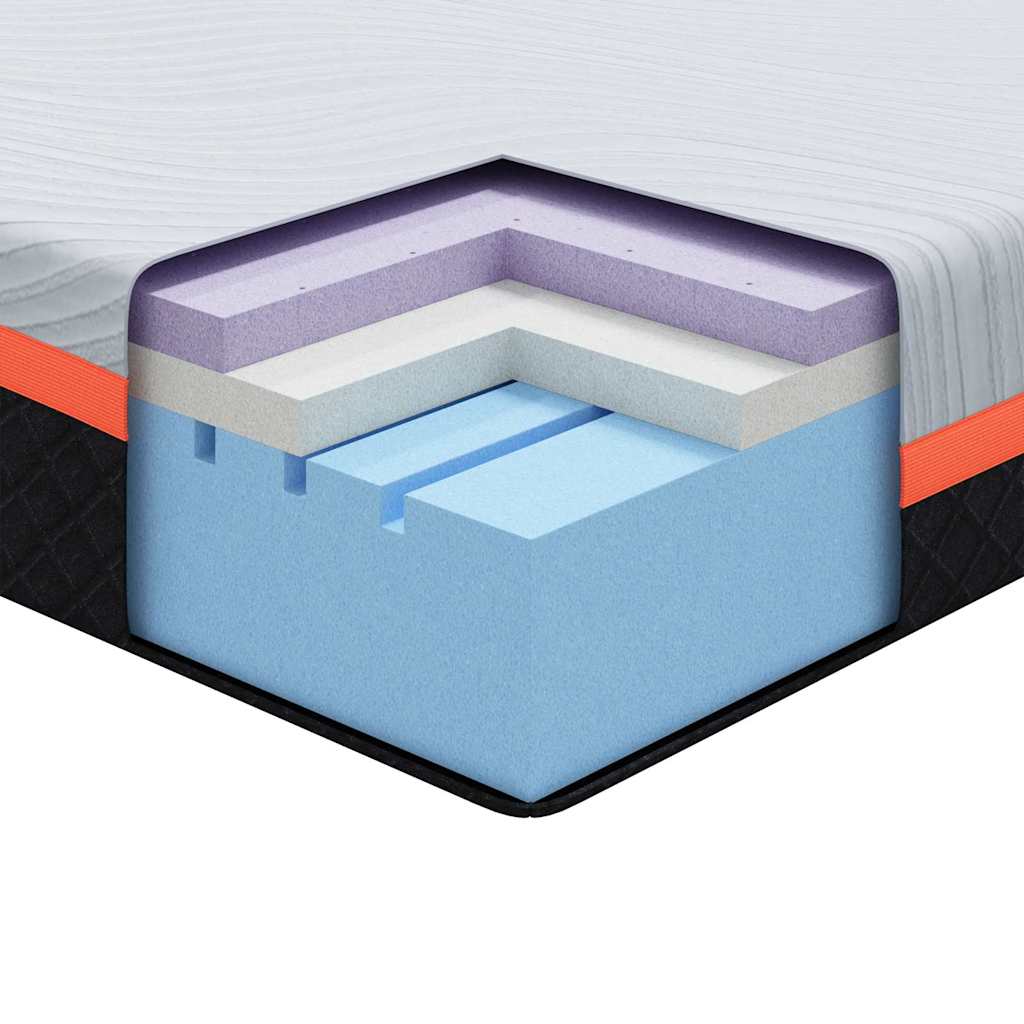 vidaXL Στρώμα Λευκό και Γκρι 90 x 200 cm Αφρός Μνήμης