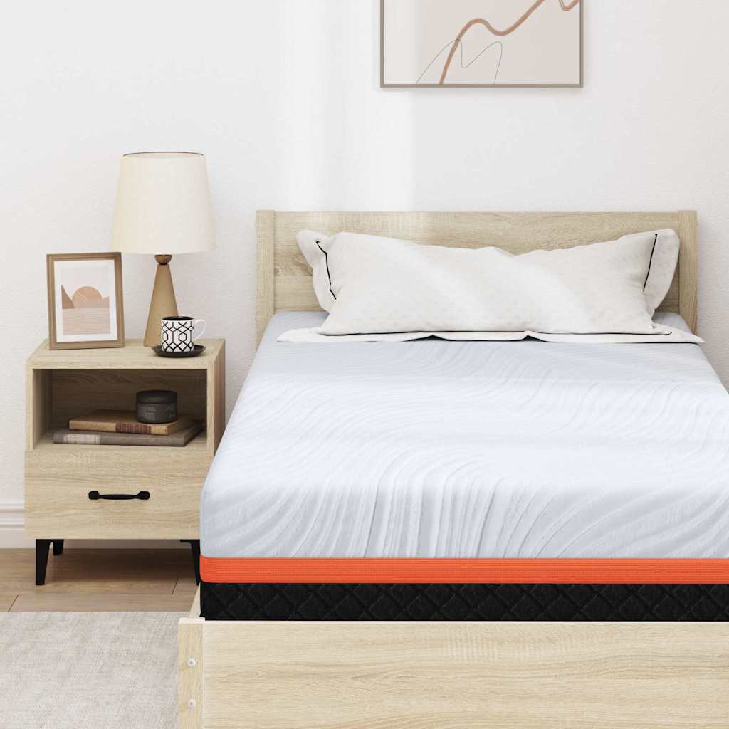 vidaXL Στρώμα Λευκό και Γκρι 100 x 200 cm Αφρός Μνήμης