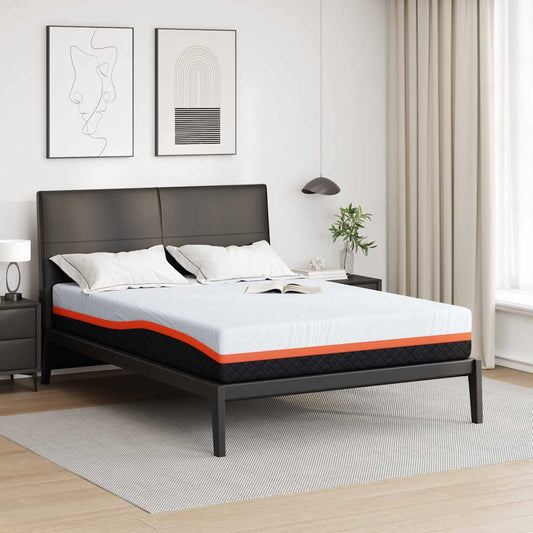 vidaXL Στρώμα Λευκό και Γκρι 160 x 200 cm Ζακάρ ύφασμα
