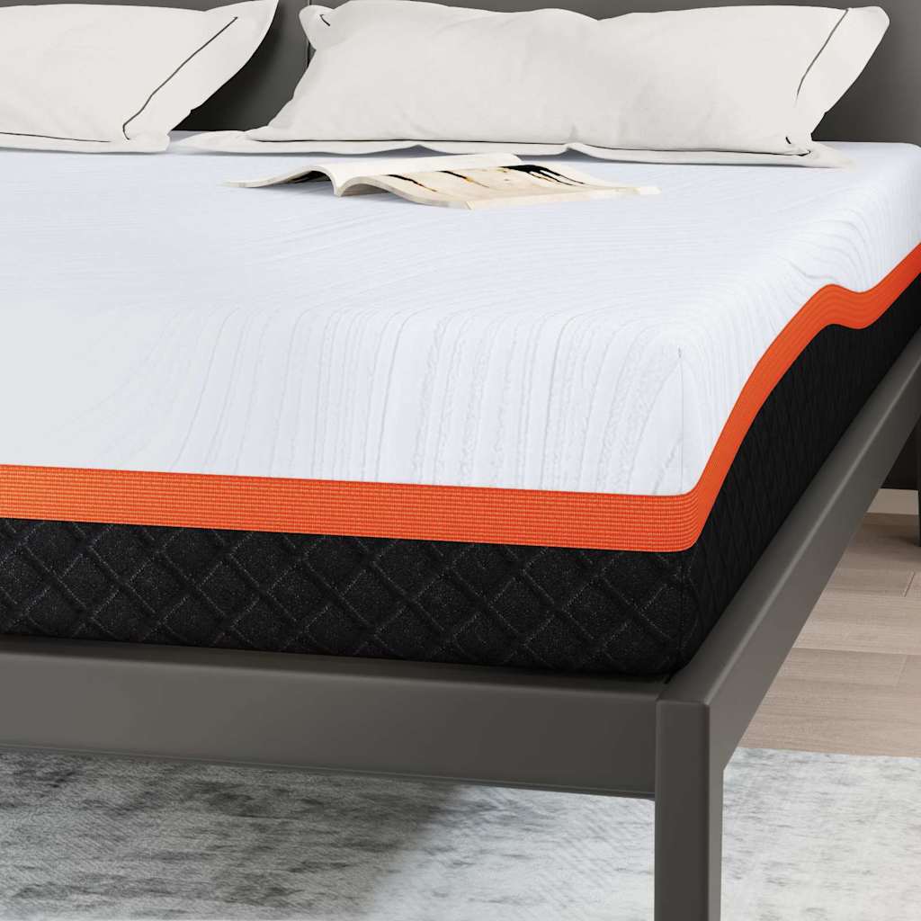 vidaXL Στρώμα Λευκό και Γκρι 200 x 200 cm Ζακάρ ύφασμα