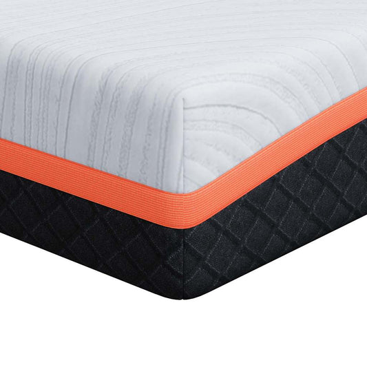 vidaXL Στρώμα Λευκό και Γκρι 200 x 200 cm Ζακάρ ύφασμα