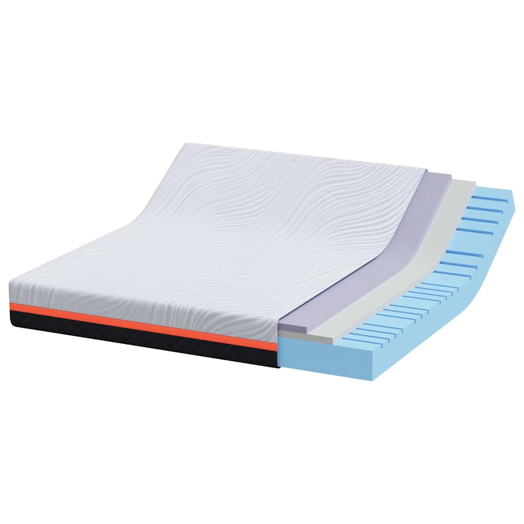vidaXL Στρώμα Λευκό και Γκρι 200 x 200 cm Ζακάρ ύφασμα