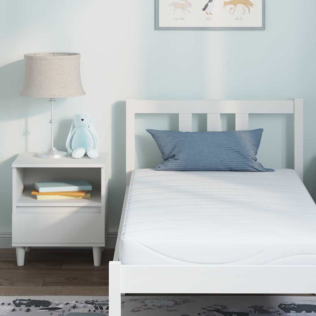 vidaXL Στρώμα Λευκό 80 x 160 cm Ζακάρ ύφασμα