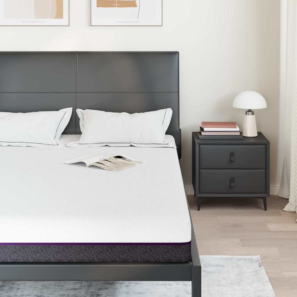 vidaXL Στρώμα Λευκό και Γκρι 140 x 200 cm Αφρός Μνήμης