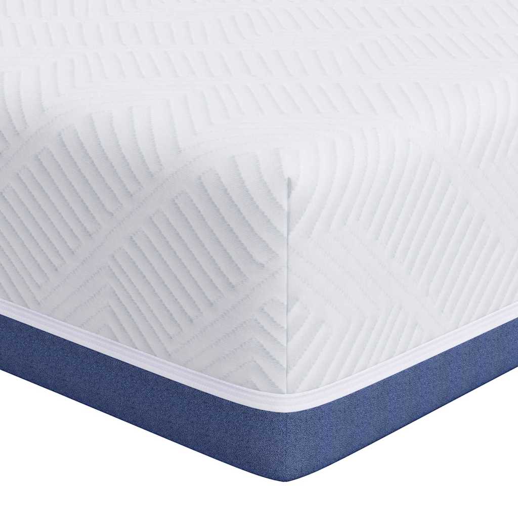 vidaXL Στρώμα Λευκό και Μπλε 70 x 200 cm Ζακάρ ύφασμα