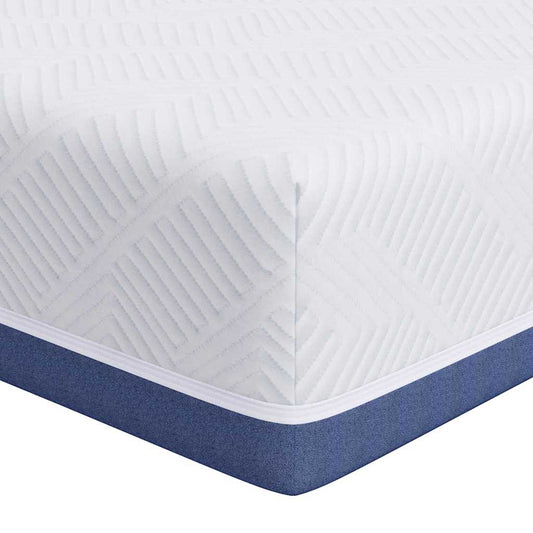 vidaXL Στρώμα Λευκό και Μπλε 120 x 200 cm Ζακάρ ύφασμα