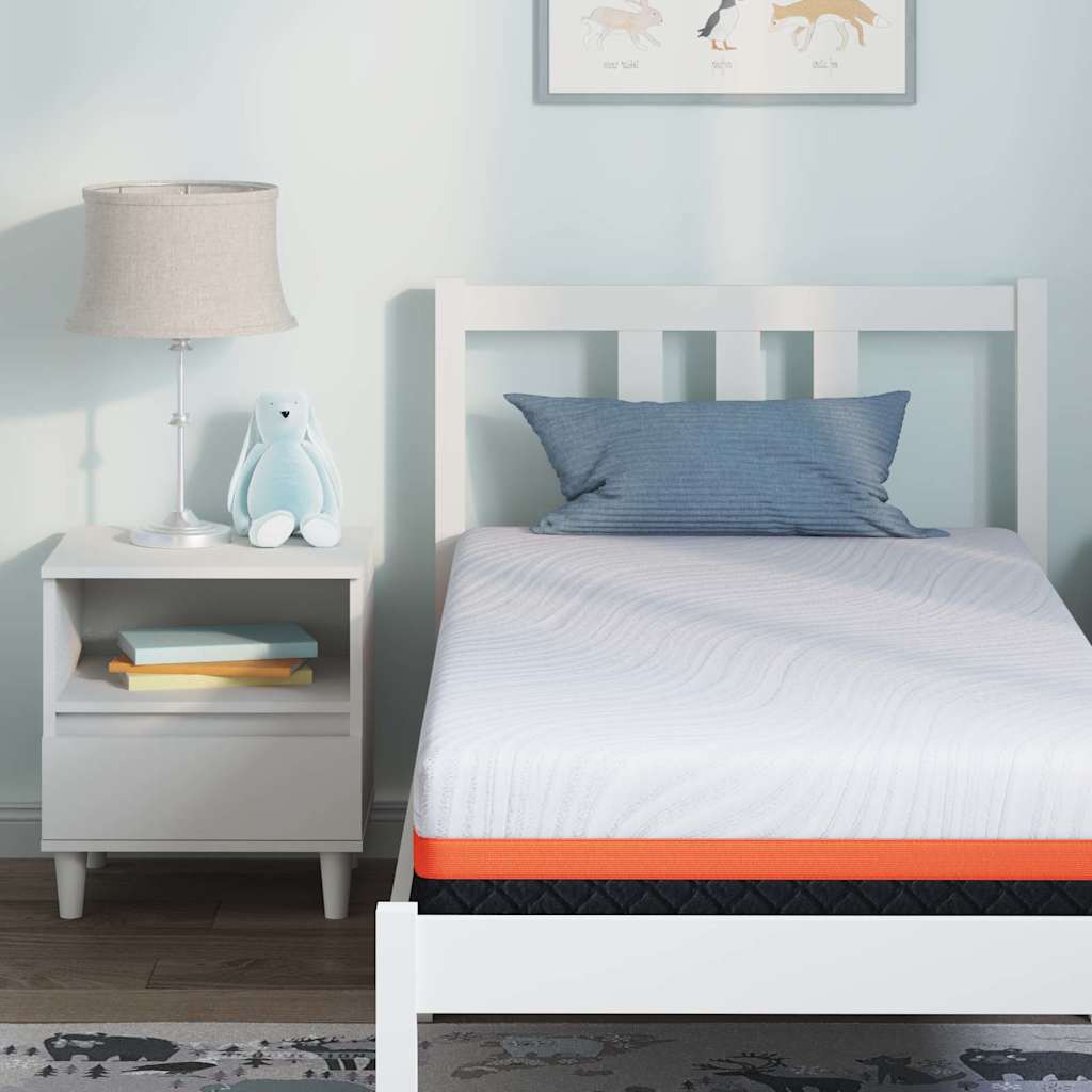 vidaXL Στρώμα Λευκό και Γκρι 80 x 160 cm Τζελ Μνήμης Φόρμα