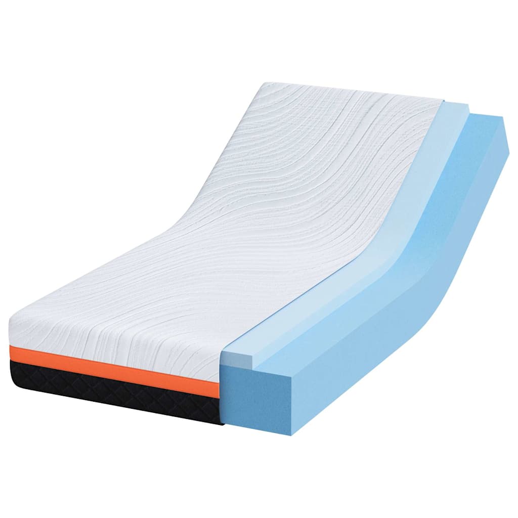 vidaXL Στρώμα Λευκό και Γκρι 80 x 160 cm Τζελ Μνήμης Φόρμα