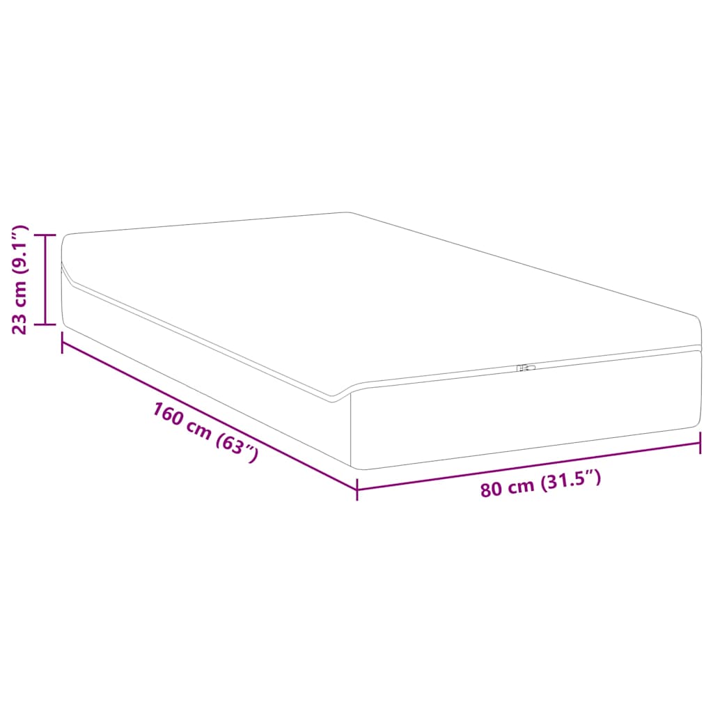 vidaXL Στρώμα Λευκό και Γκρι 80 x 160 cm Τσέπες ελατηρίων