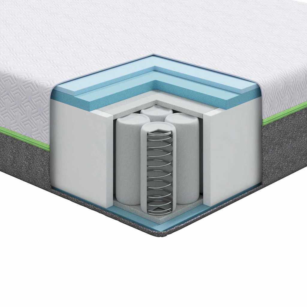 vidaXL Στρώμα Λευκό και Γκρι 140 x 200 cm Τσέπες ελατηρίων