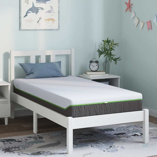 vidaXL Στρώμα Λευκό και Γκρι 80 x 160 cm Ζακάρ ύφασμα