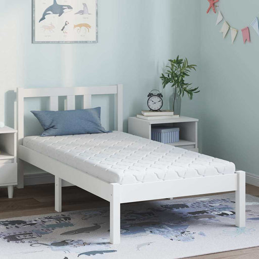 vidaXL Στρώμα Λευκό 80 x 160 cm Ζακάρ ύφασμα