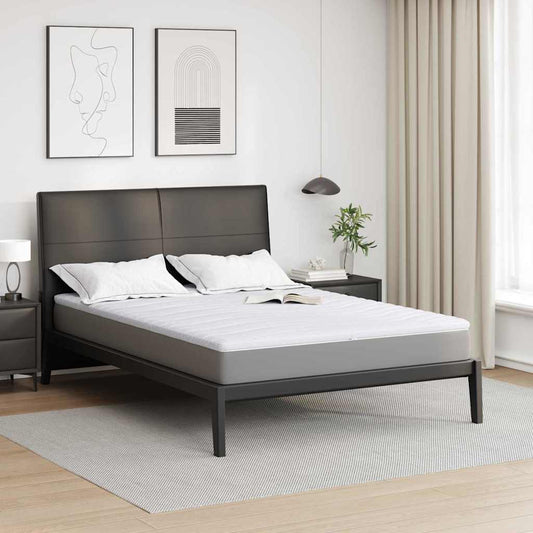 vidaXL Στρώμα επικάλυψης Λευκό 160 x 200 cm Υφασμα Πλεκτό