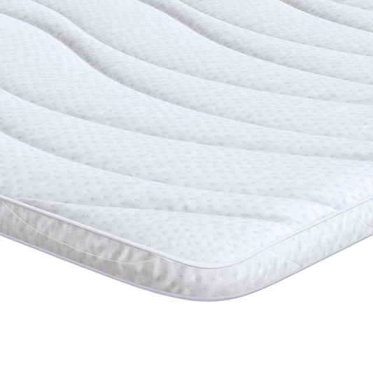 vidaXL Στρώμα επικάλυψης 200 x 200 cm Πάχος Υφασμα Πλεκτό Λευκό