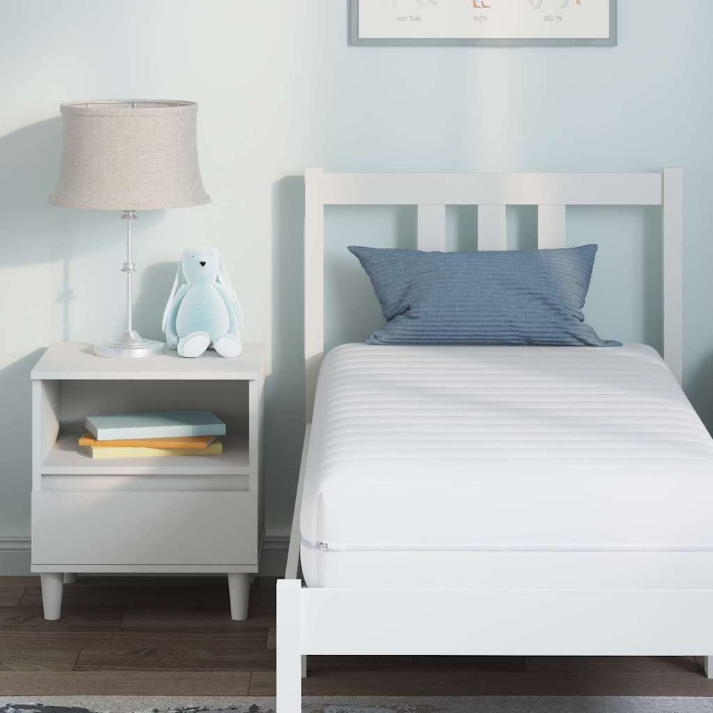 vidaXL Στρώμα Λευκός 70 x 140 cm Τσέπες ελατηρίων