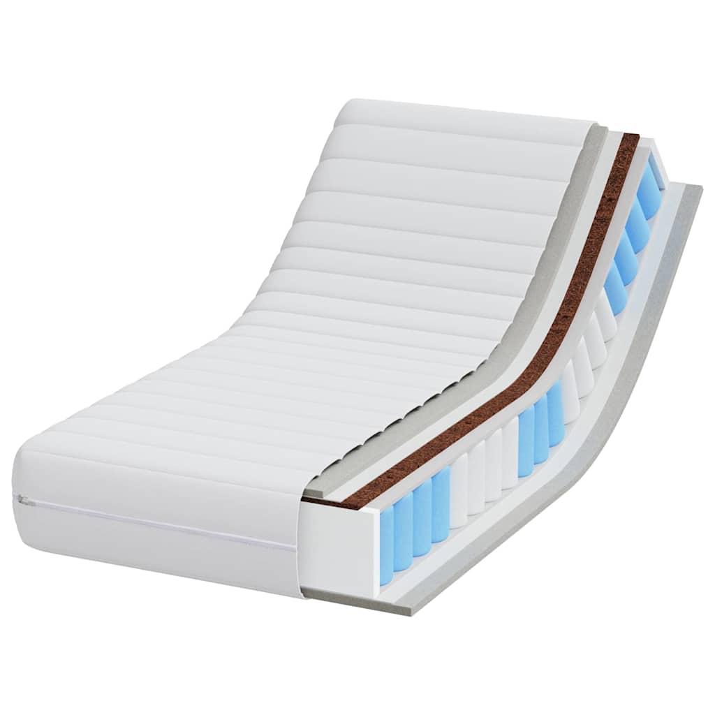 vidaXL Στρώμα Λευκός 70 x 140 cm Τσέπες ελατηρίων