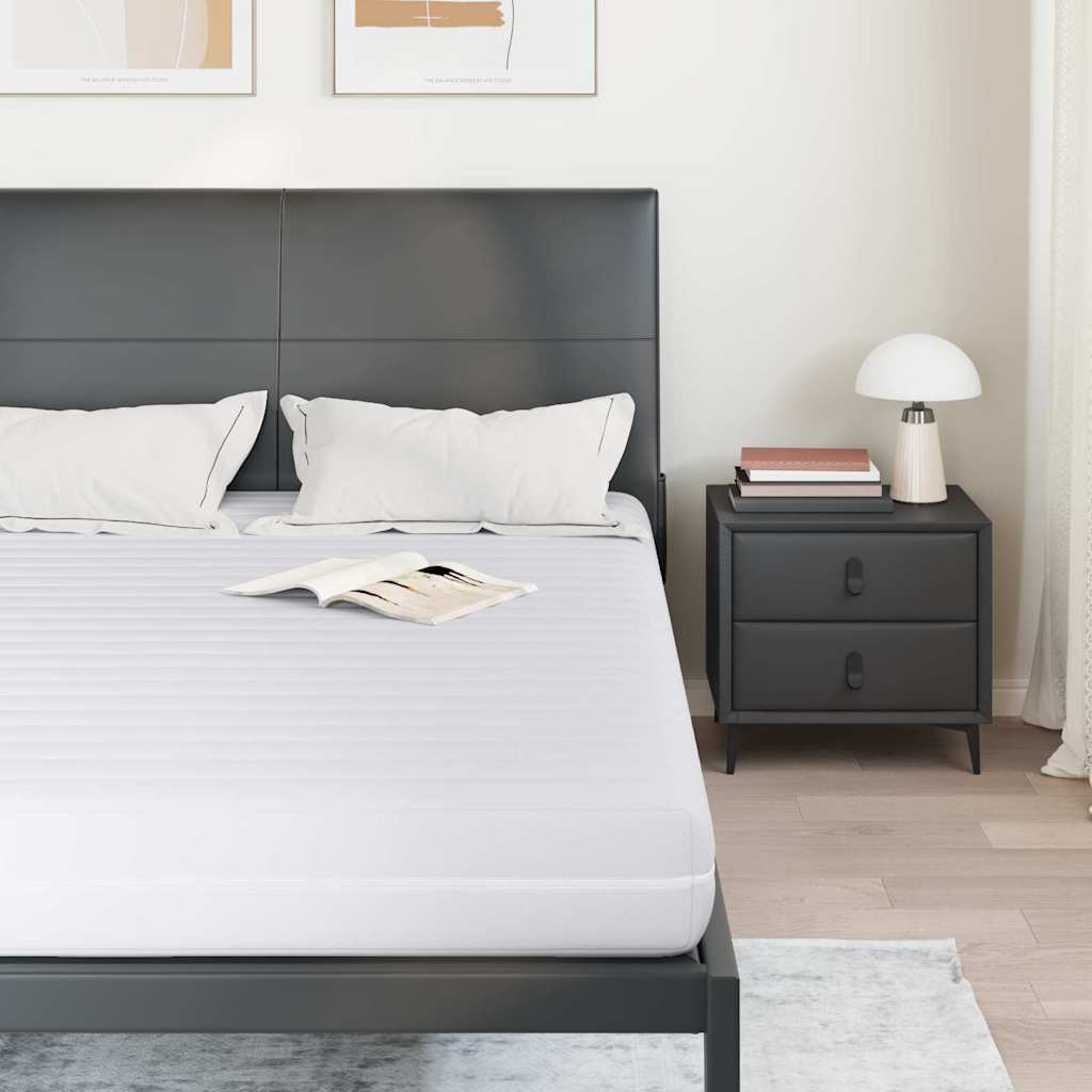 vidaXL Στρώμα με Στρώση Καρύδας Λευκό 140 x 200 cm Τσέπες ελατηρίων