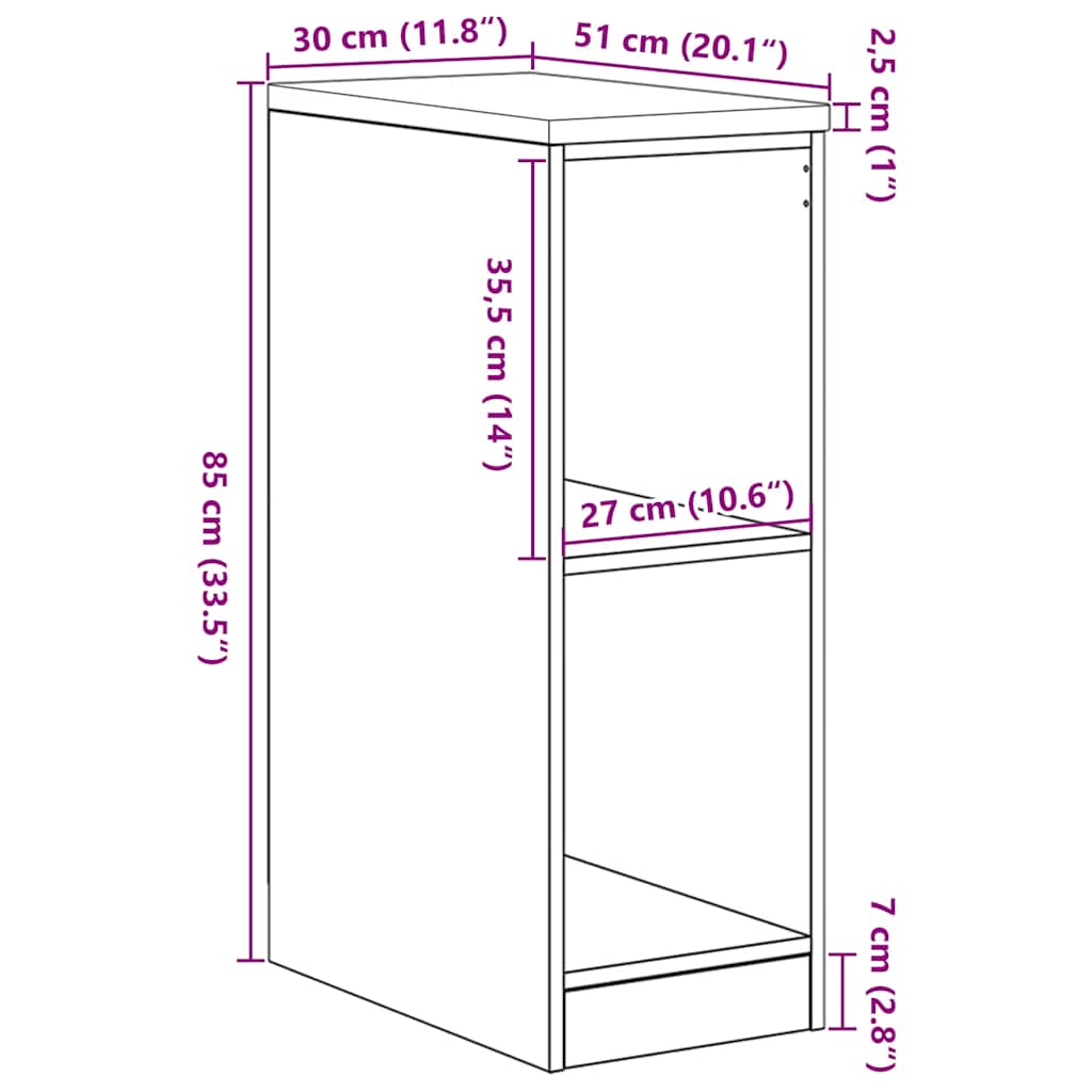 vidaXL ντουλάπι αποθήκευσης γκαράζ 30x51x85 εκ μασίφ ξύλο πεύκο