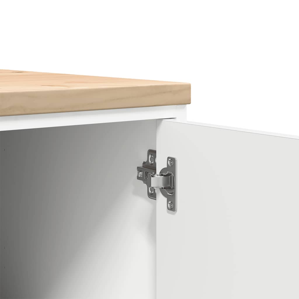 vidaXL ντουλάπι αποθήκευσης γκαράζ Λευκό 30x51x85 εκ μασίφ ξύλο πεύκο