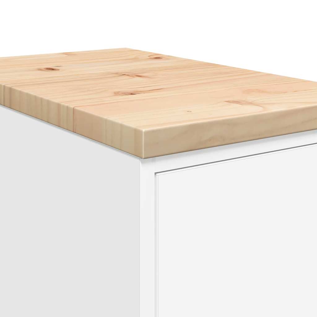 vidaXL ντουλάπι αποθήκευσης γκαράζ Λευκό 30x51x85 εκ μασίφ ξύλο πεύκο